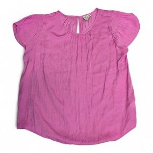 Joie‎ Pink Flutter Sleeve Blouse  Size L